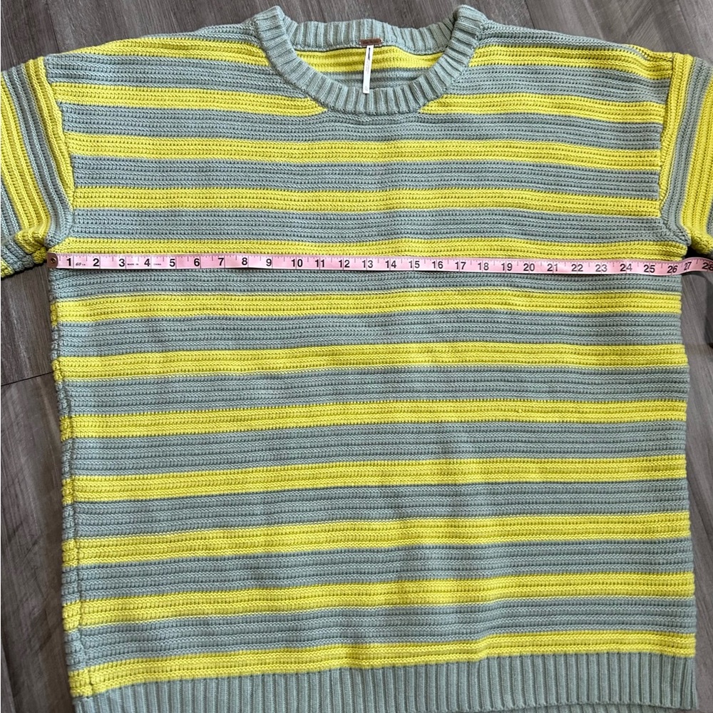 Free People Links Sweater Crewneck Knit Oversized Striped Slouchy Heavy - Picture 8 of 10